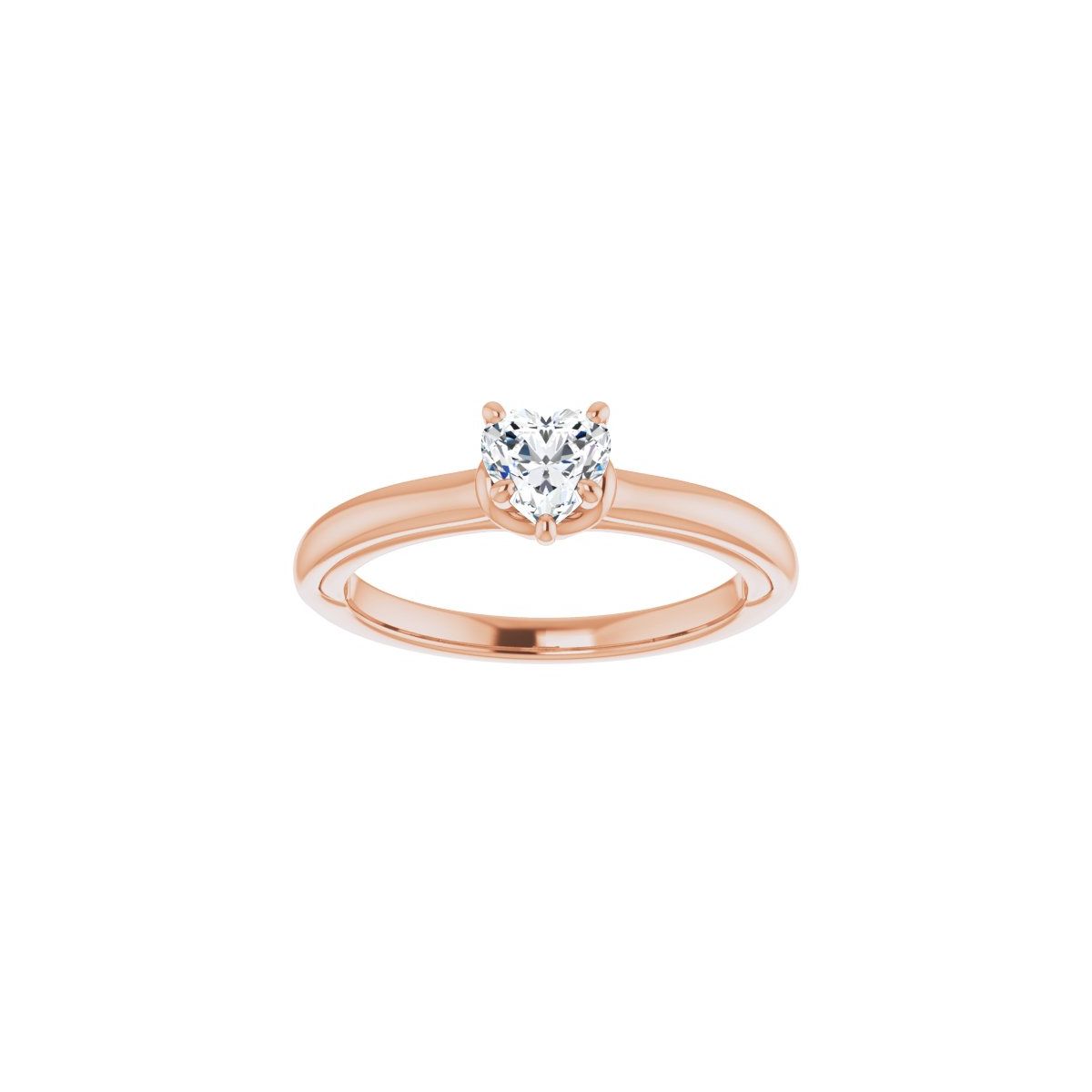 Heart Solitaire Engagement Ring (5 X 5 Mm) Mounting - gallery - Series 123440
