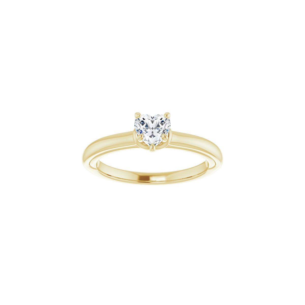 Heart Solitaire Engagement Ring (5 X 5 Mm) Mounting - gallery - Series 123440