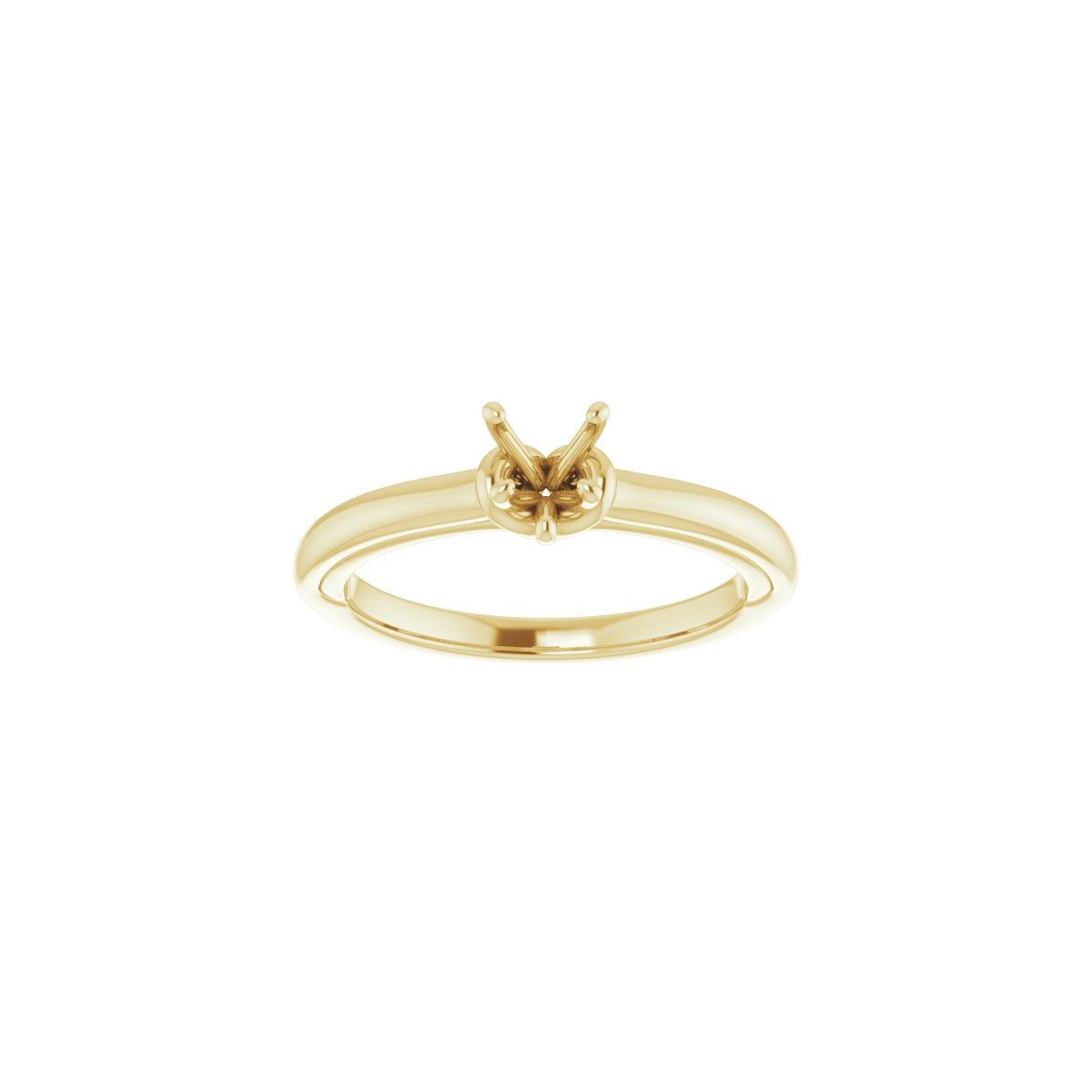 Heart Solitaire Engagement Ring (5 X 5 Mm) Mounting - gallery - Series 123440