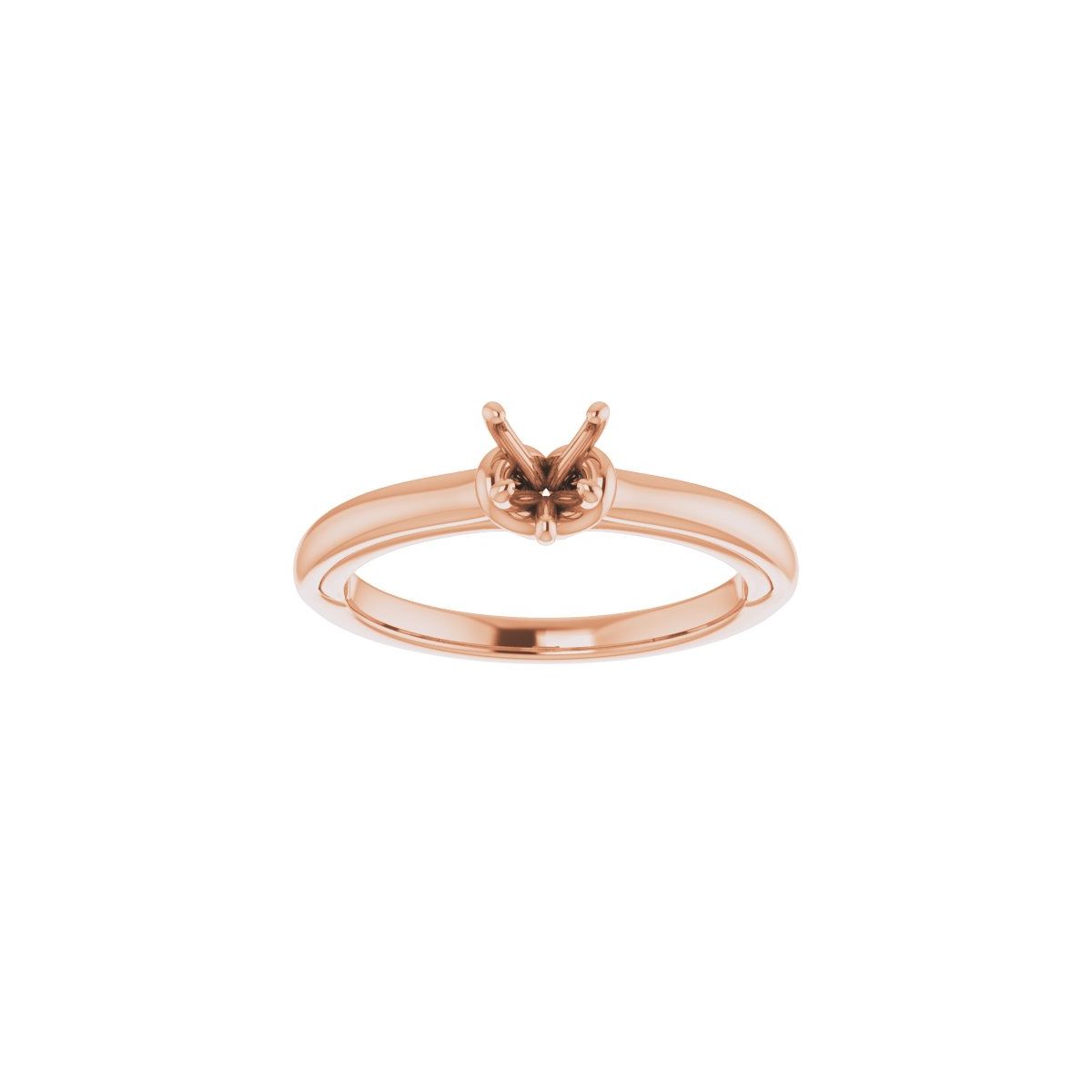 Heart Solitaire Engagement Ring (5 X 5 Mm) Mounting - gallery - Series 123440