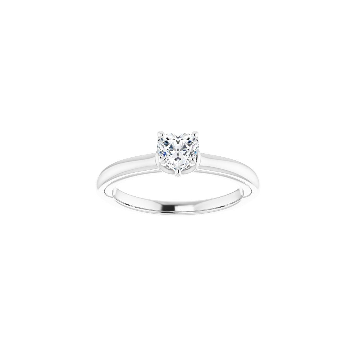 Heart Solitaire Engagement Ring (5 X 5 Mm) Mounting - gallery - Series 123440