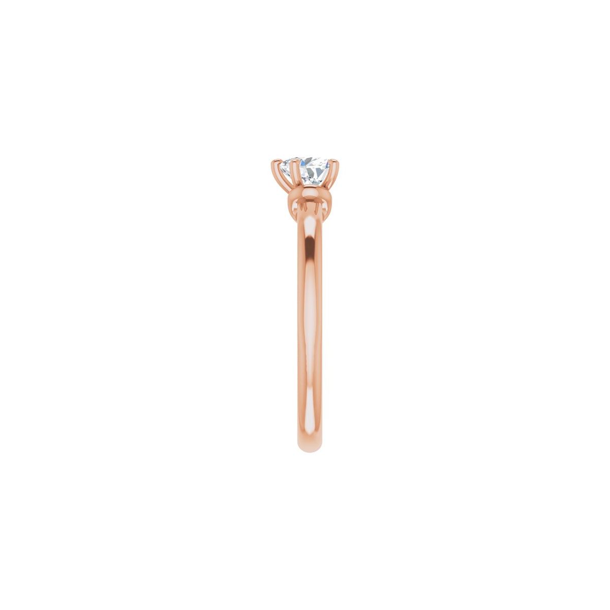 Heart Solitaire Engagement Ring (5 X 5 Mm) Mounting - gallery - Series 123440