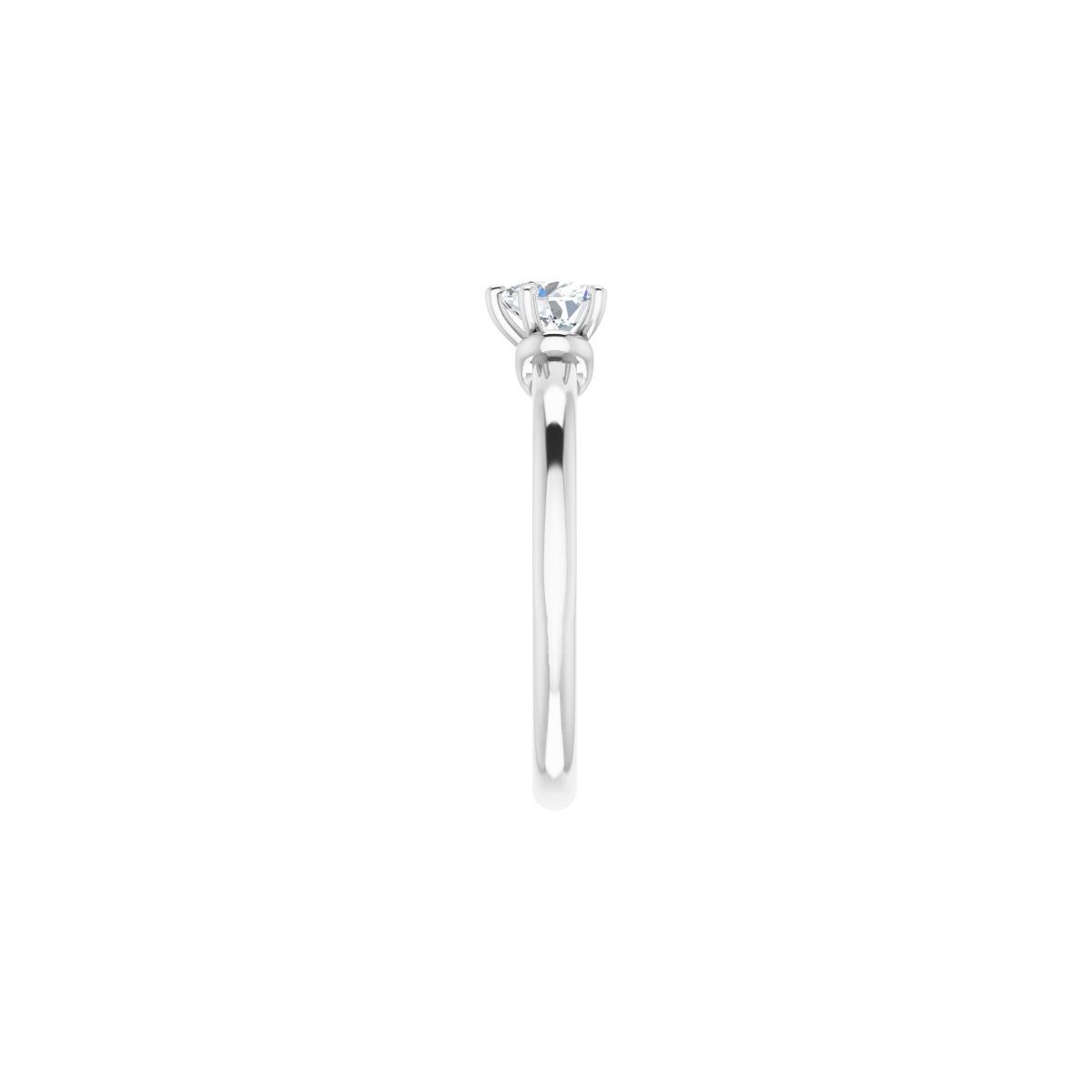 Heart Solitaire Engagement Ring (5 X 5 Mm) Mounting - gallery - Series 123440
