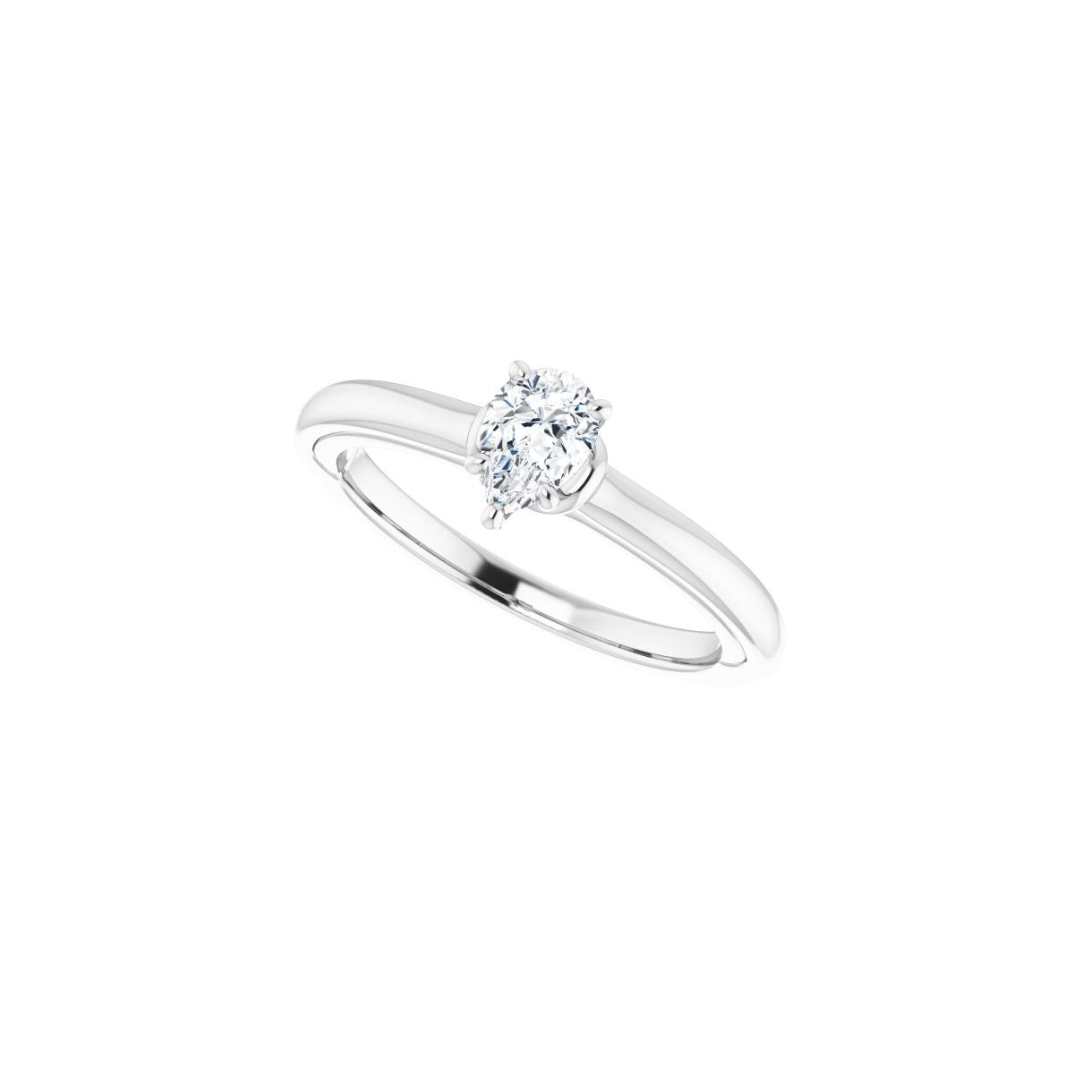 Pear Solitaire Engagement Ring (6 X 4 Mm) Mounting - gallery - Series 123440