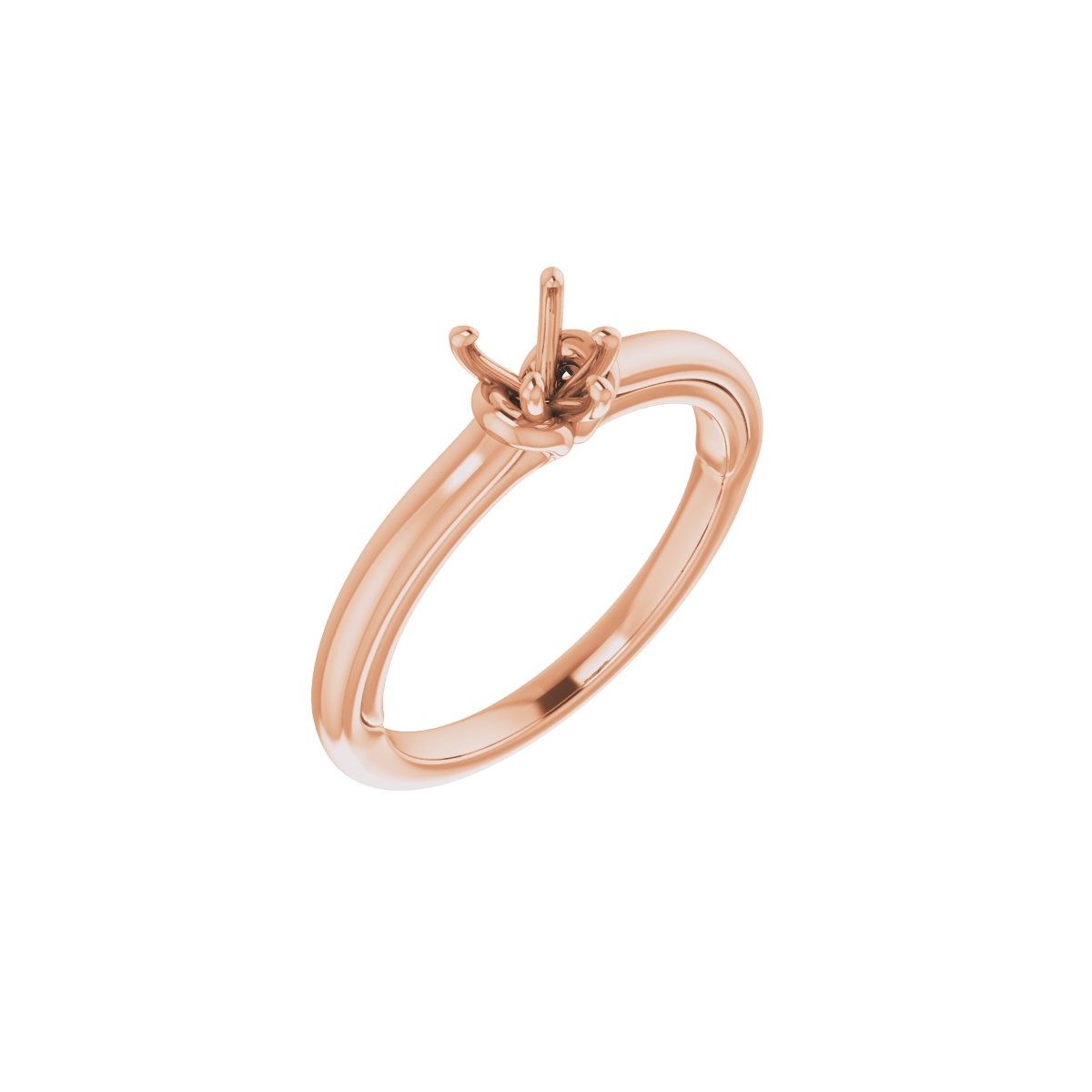 Heart Solitaire Engagement Ring (5 X 5 Mm) Mounting - gallery - Series 123440