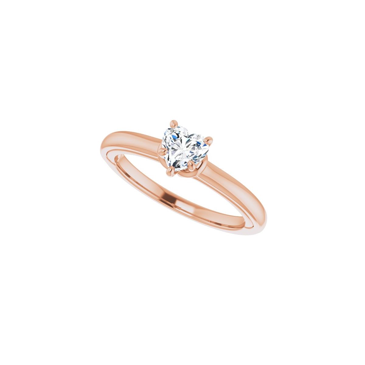 Heart Solitaire Engagement Ring (5 X 5 Mm) Mounting - gallery - Series 123440