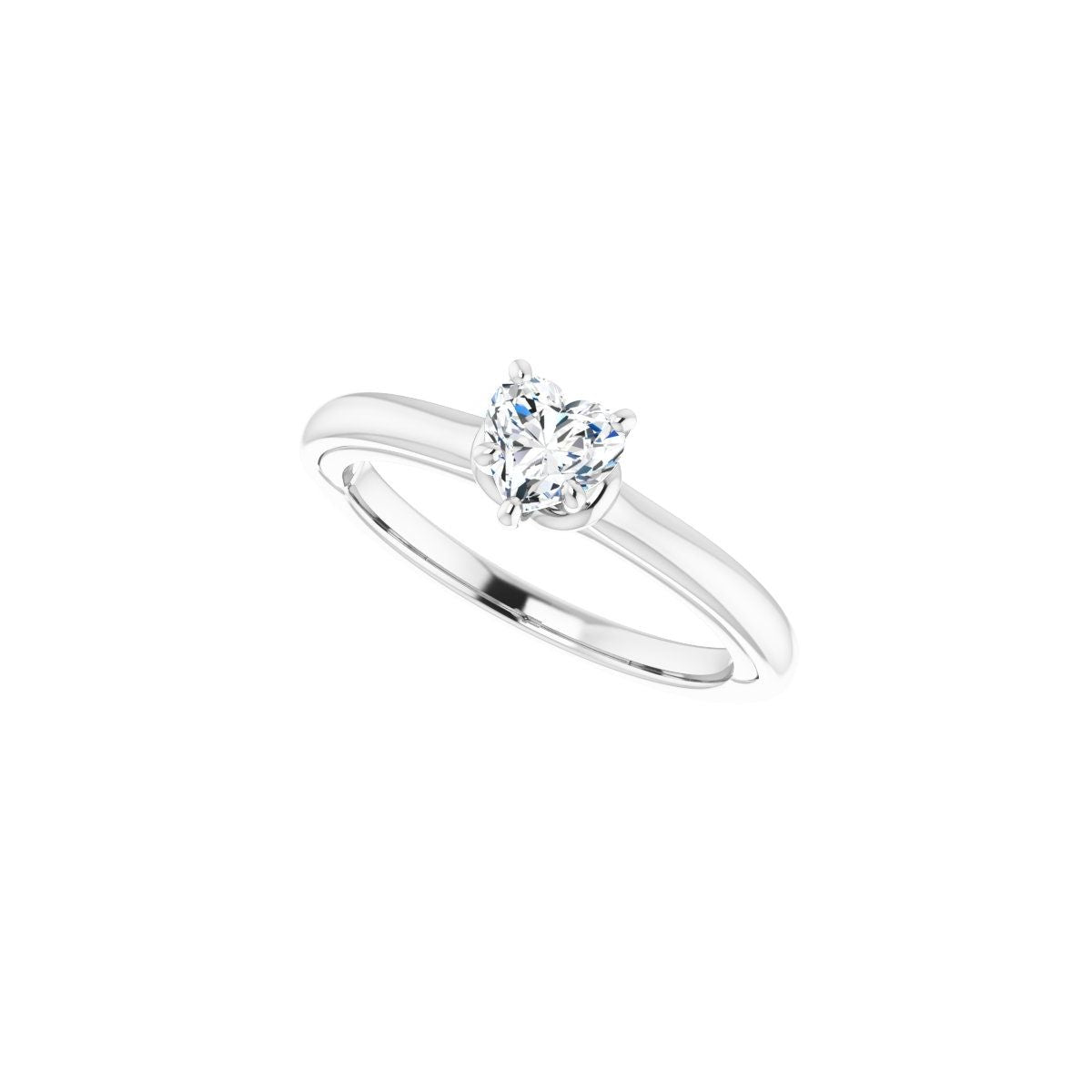 Heart Solitaire Engagement Ring (5 X 5 Mm) Mounting - gallery - Series 123440