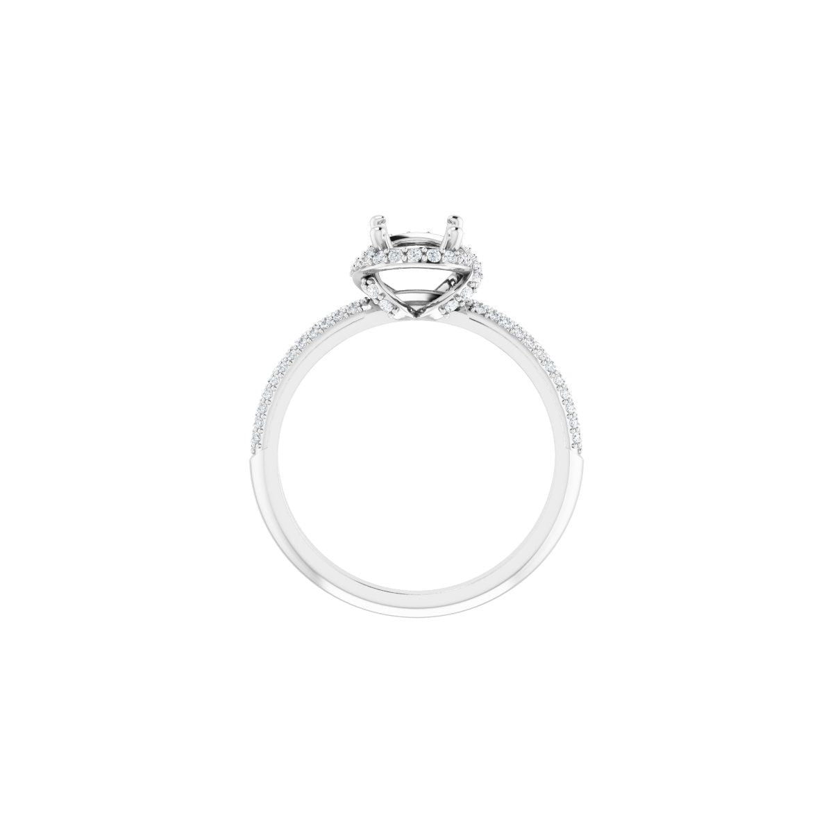 Round Halo-Style Engagement Ring Semi-Mount - gallery - Series 123188