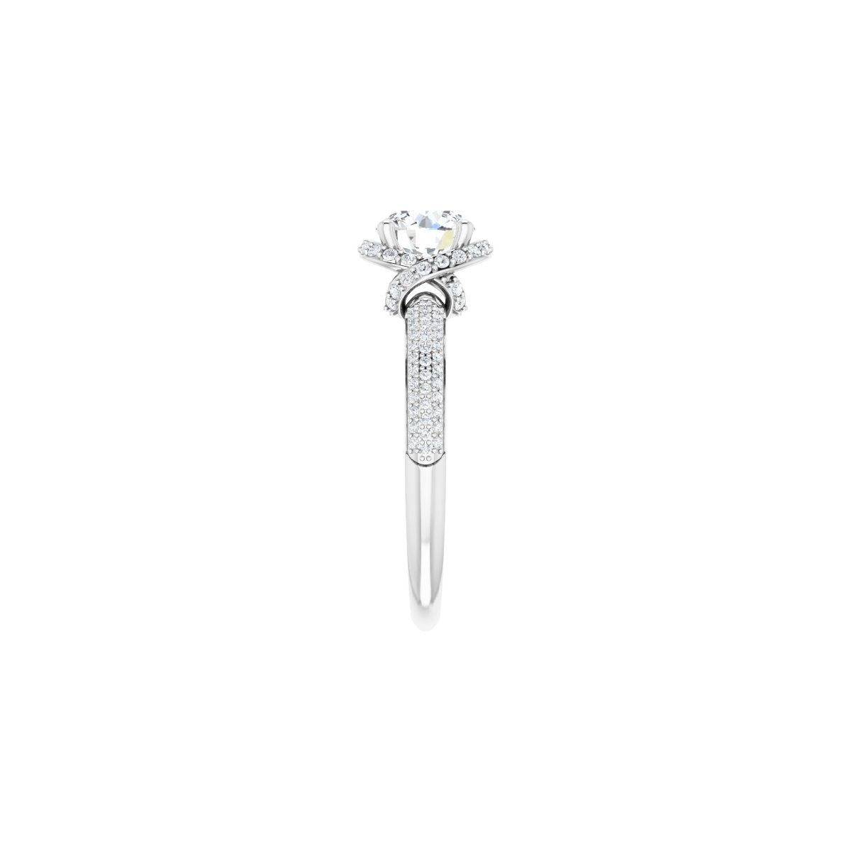 Round Halo-Style Engagement Ring Semi-Mount - gallery - Series 123188