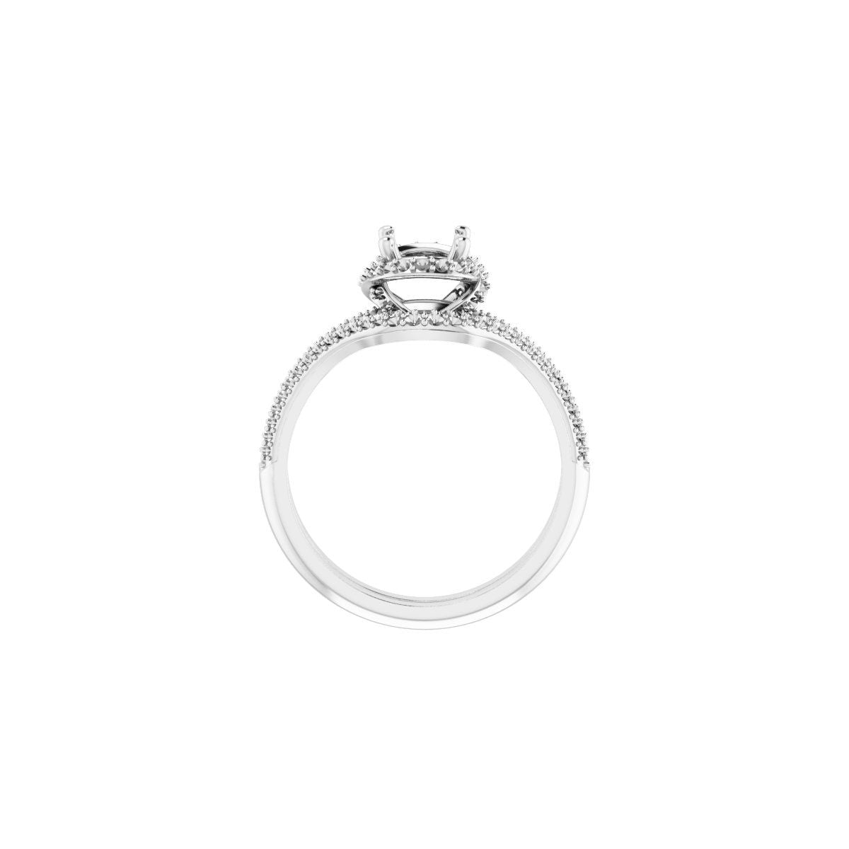 Round Halo-Style Engagement Ring Semi-Mount - gallery - Series 123188