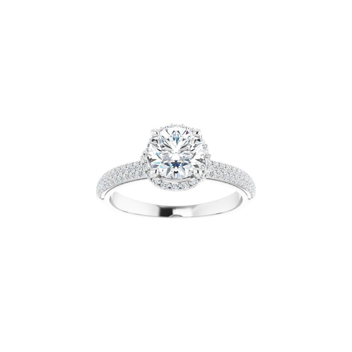 Round Halo-Style Engagement Ring Semi-Mount - gallery - Series 123188