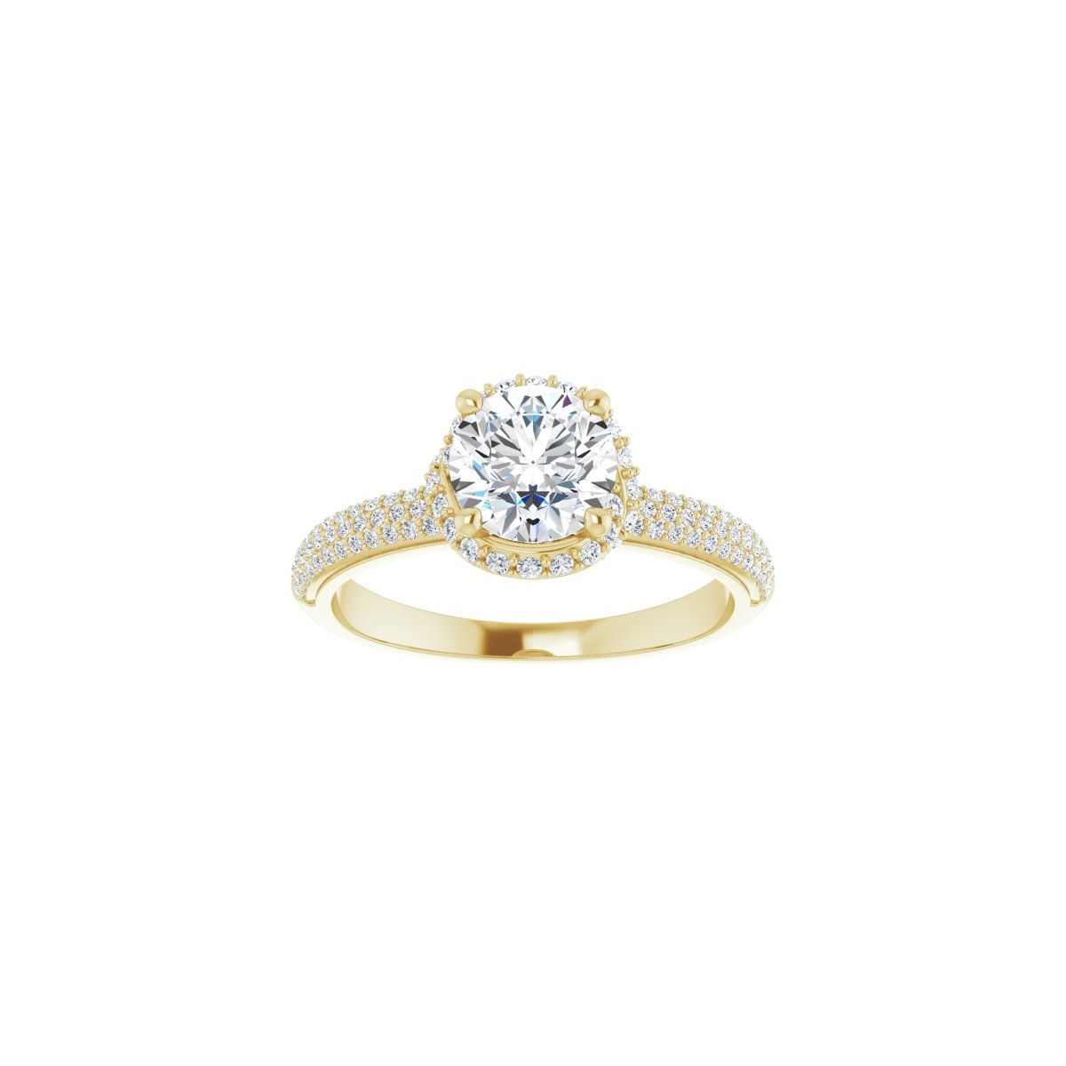 Round Halo-Style Engagement Ring Semi-Mount - gallery - Series 123188