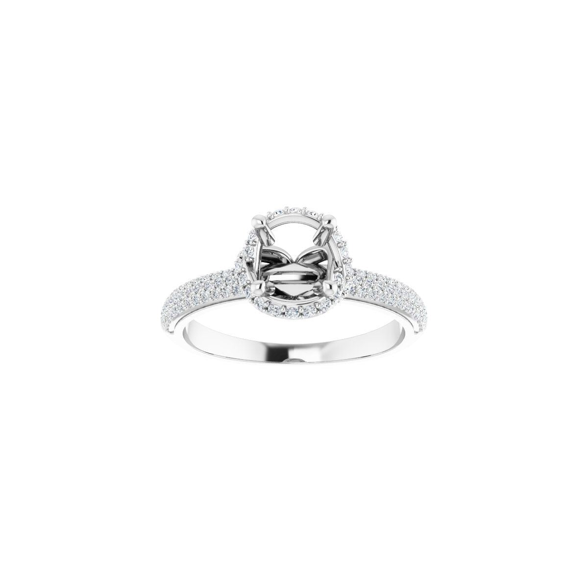 Round Halo-Style Engagement Ring Semi-Mount - gallery - Series 123188