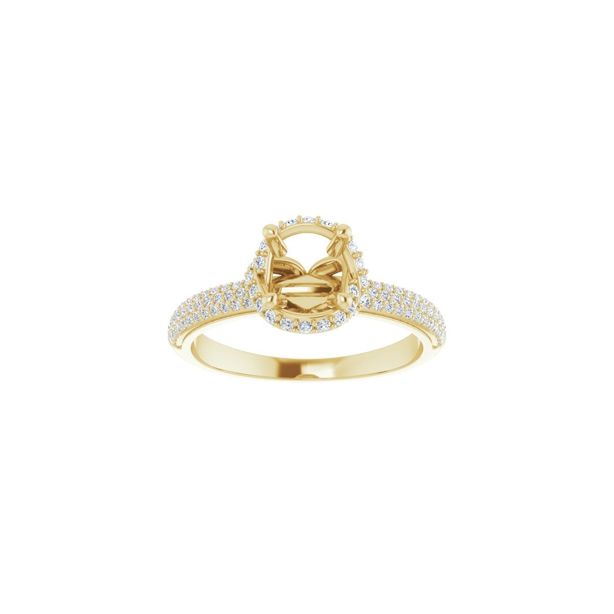 Round Halo-Style Engagement Ring Semi-Mount - gallery - Series 123188