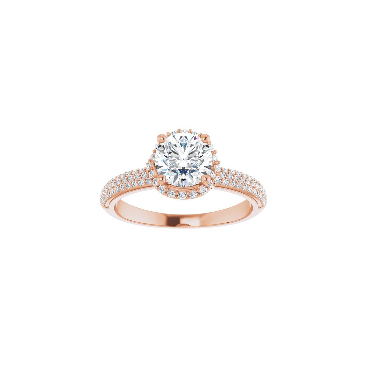 Round Halo-Style Engagement Ring Semi-Mount - gallery - Series 123188
