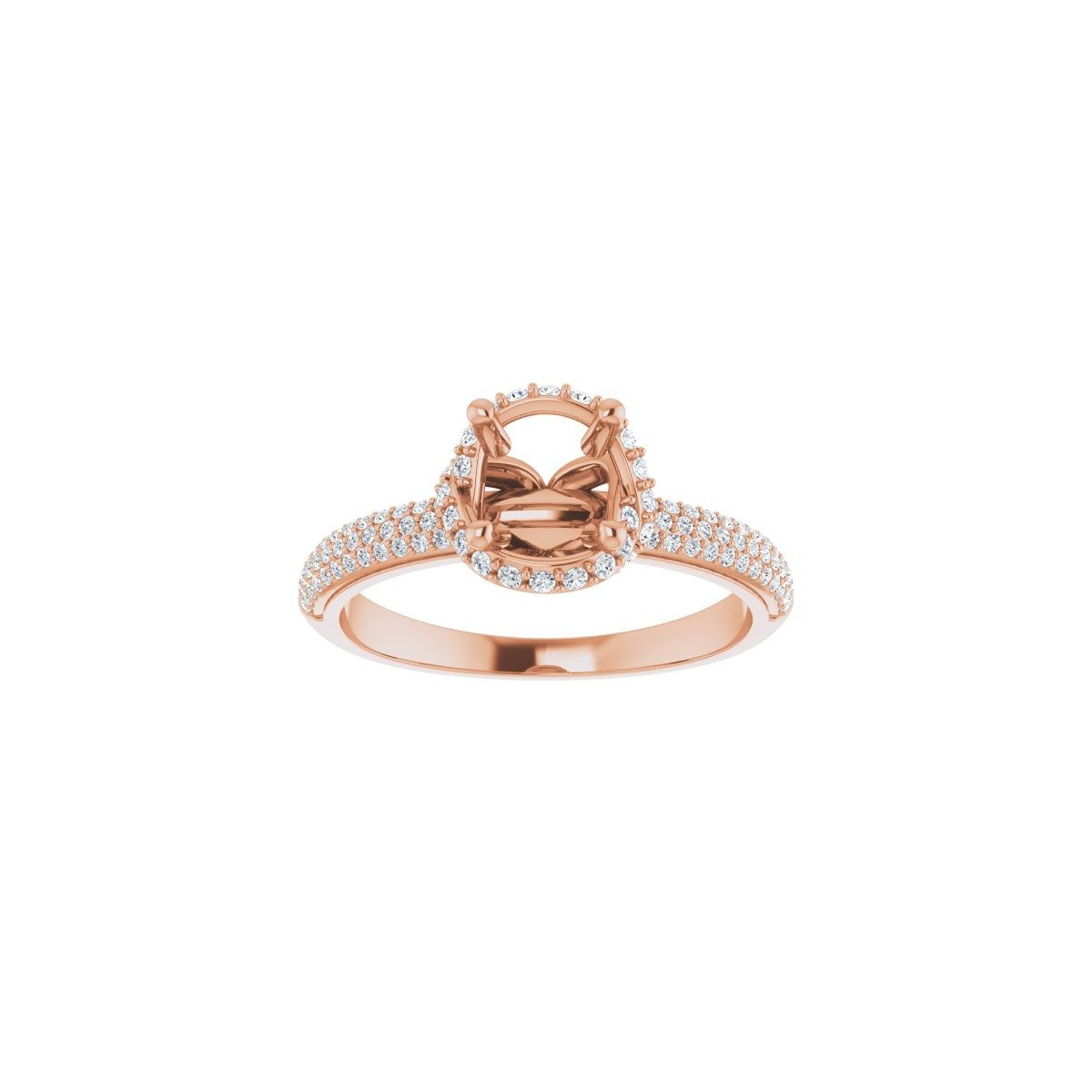 Round Halo-Style Engagement Ring Semi-Mount - gallery - Series 123188