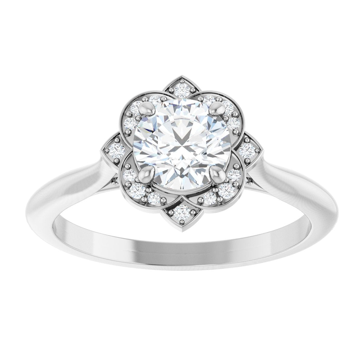 Round Halo-Style Vintage-Inspired Engagement Ring Semi-Mount - gallery - Series 123505