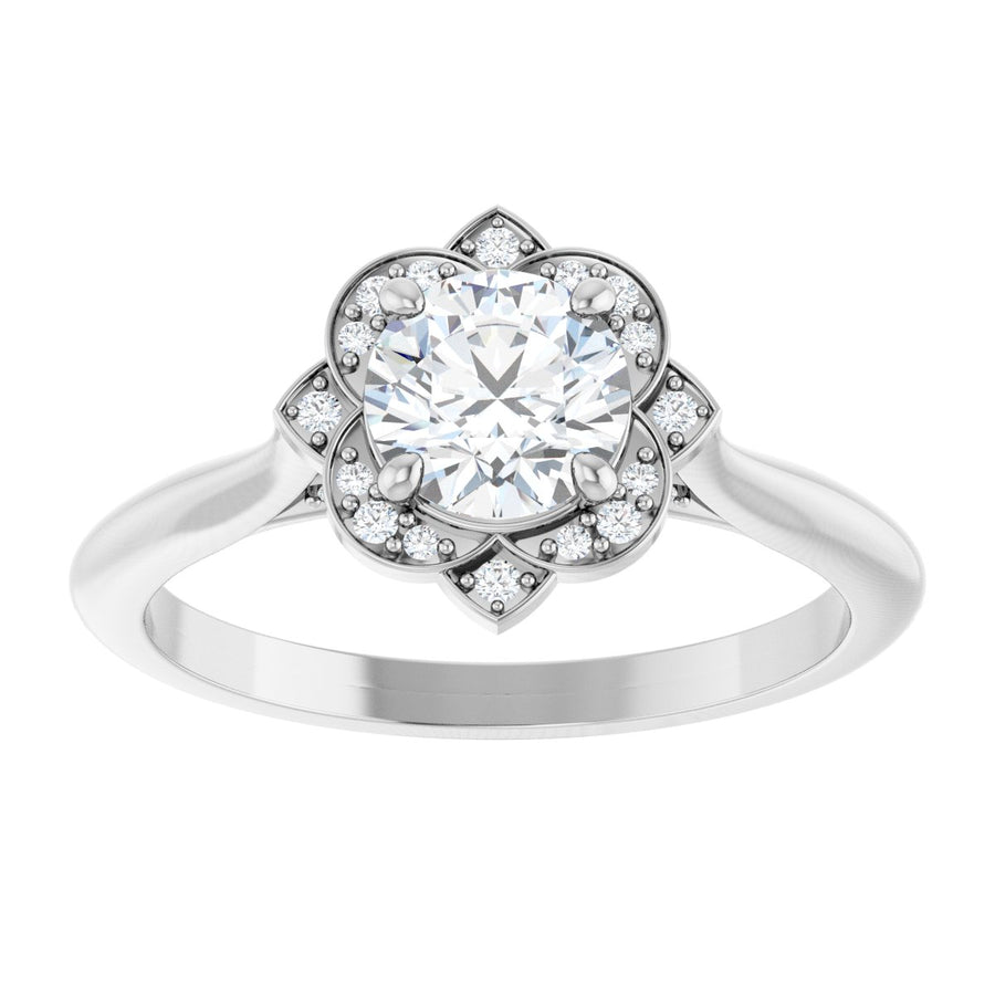 Round Halo-Style Vintage-Inspired Engagement Ring Semi-Mount - gallery - Series 123505