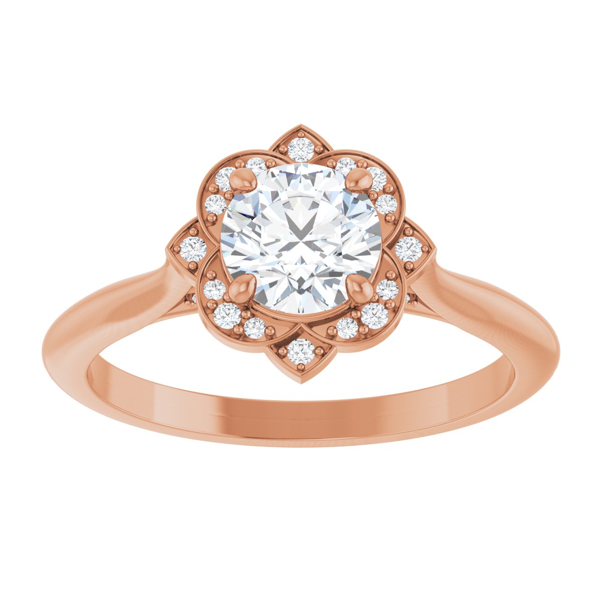 Round Halo-Style Vintage-Inspired Engagement Ring Semi-Mount - gallery - Series 123505