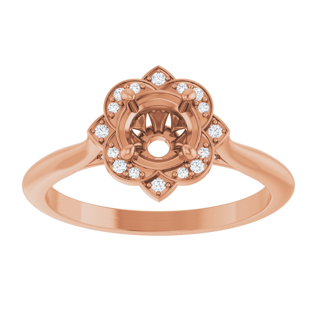 Round Halo-Style Vintage-Inspired Engagement Ring Semi-Mount - gallery - Series 123505