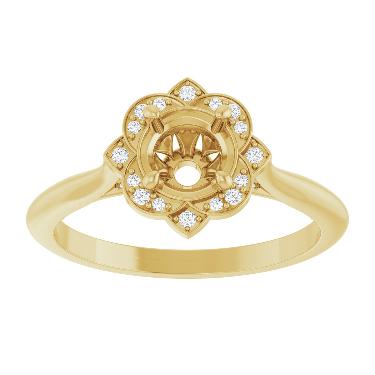 Round Halo-Style Vintage-Inspired Engagement Ring Semi-Mount - gallery - Series 123505