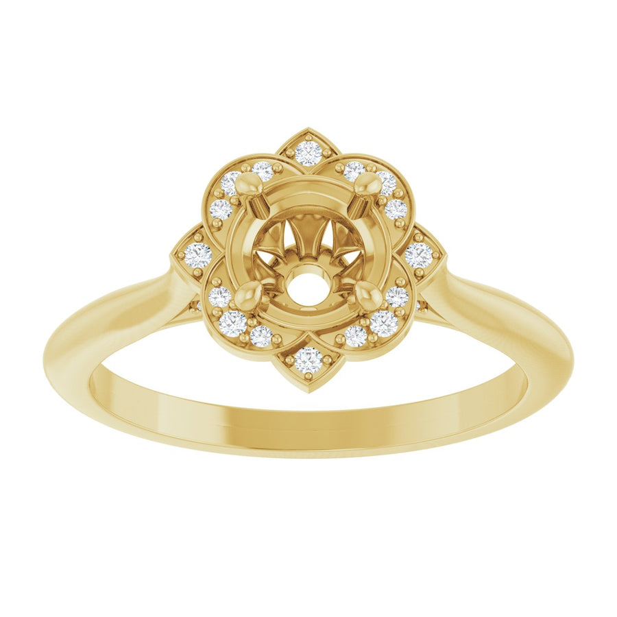 Round Halo-Style Vintage-Inspired Engagement Ring Semi-Mount - gallery - Series 123505