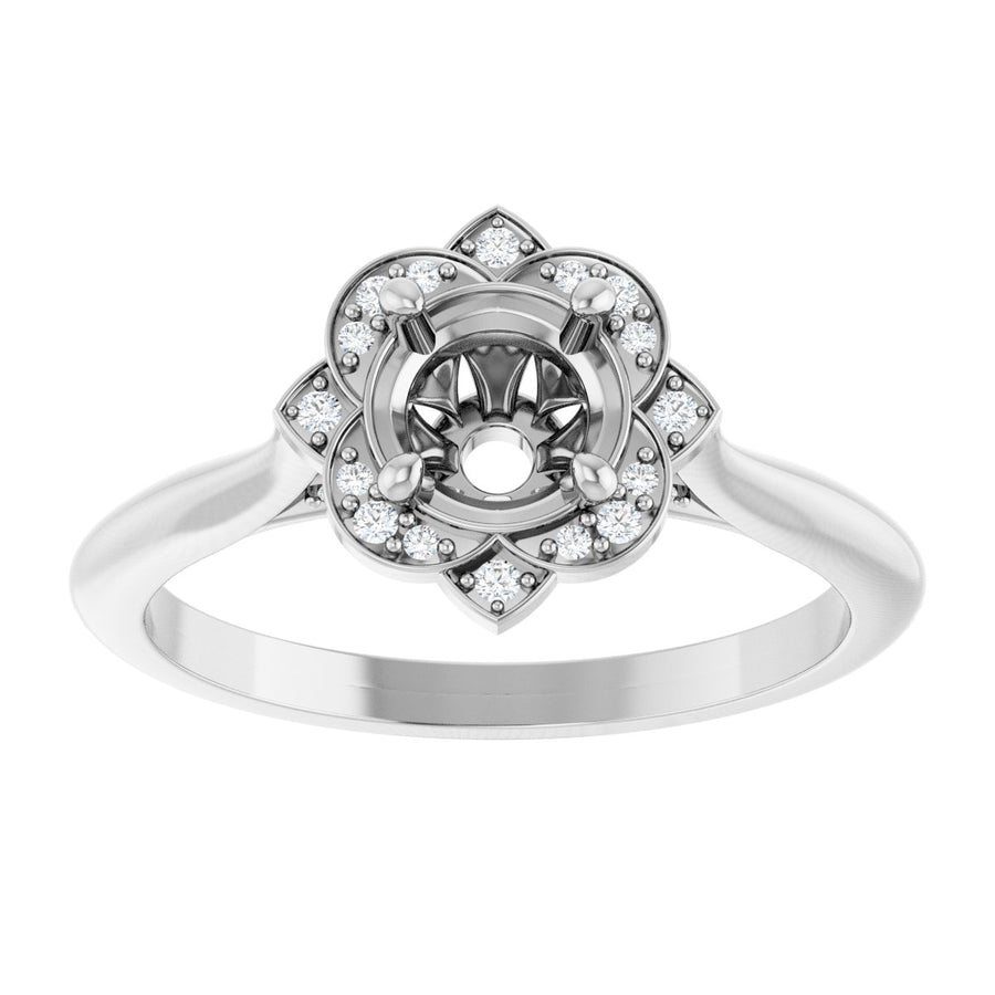 Round Halo-Style Vintage-Inspired Engagement Ring Semi-Mount - gallery - Series 123505