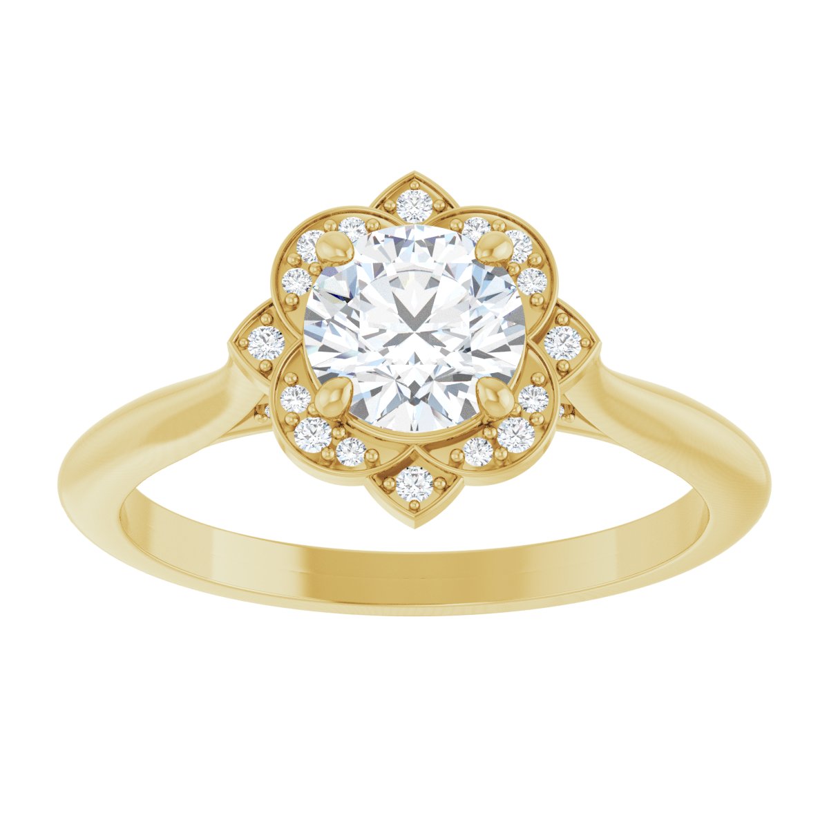 Round Halo-Style Vintage-Inspired Engagement Ring Semi-Mount - gallery - Series 123505