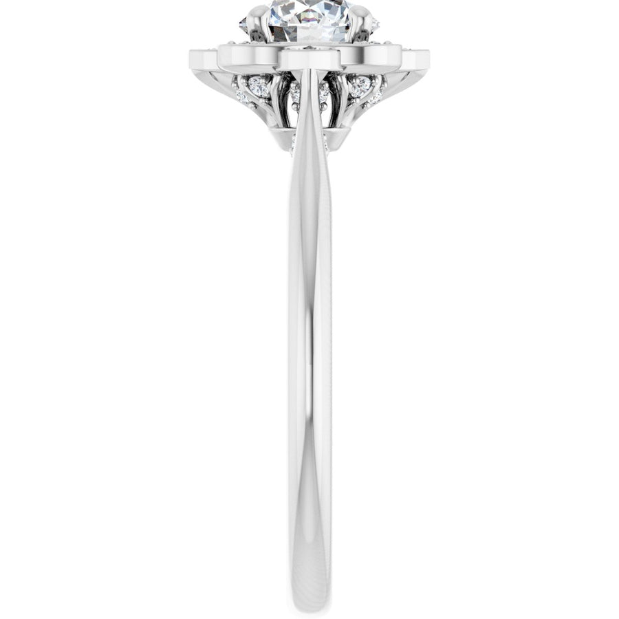 Round Halo-Style Vintage-Inspired Engagement Ring Semi-Mount - gallery - Series 123505