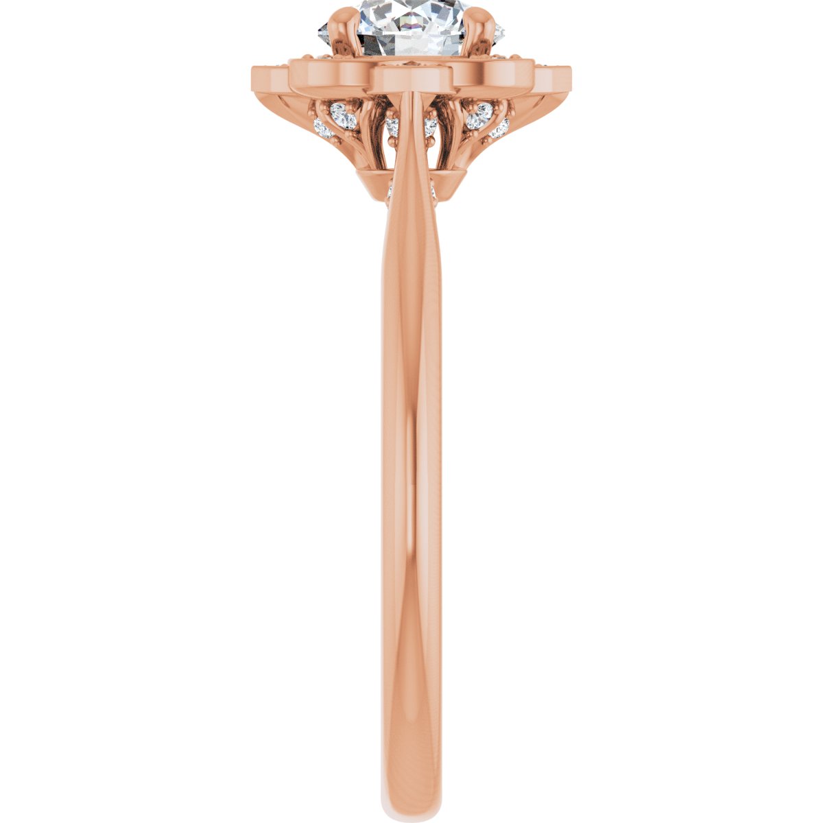 Round Halo-Style Vintage-Inspired Engagement Ring Semi-Mount - gallery - Series 123505