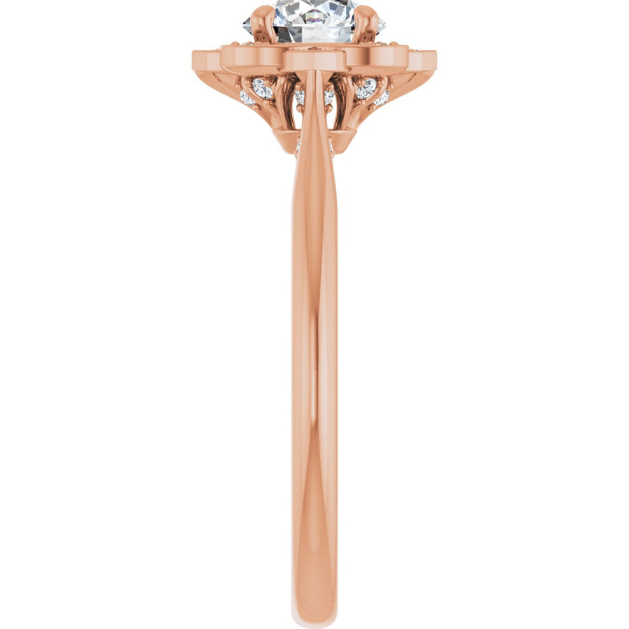Round Halo-Style Vintage-Inspired Engagement Ring Semi-Mount - gallery - Series 123505