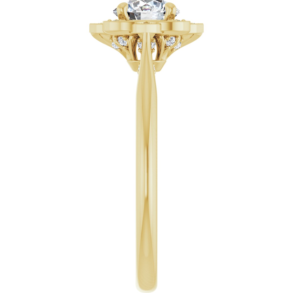 Round Halo-Style Vintage-Inspired Engagement Ring Semi-Mount - gallery - Series 123505