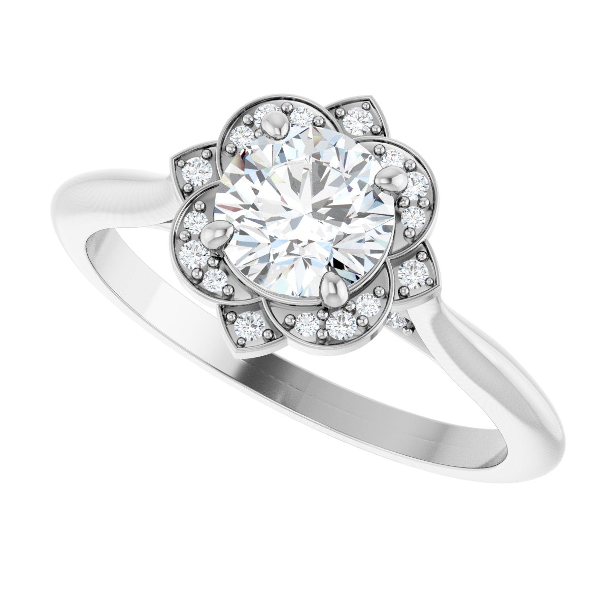 Round Halo-Style Vintage-Inspired Engagement Ring Semi-Mount - gallery - Series 123505