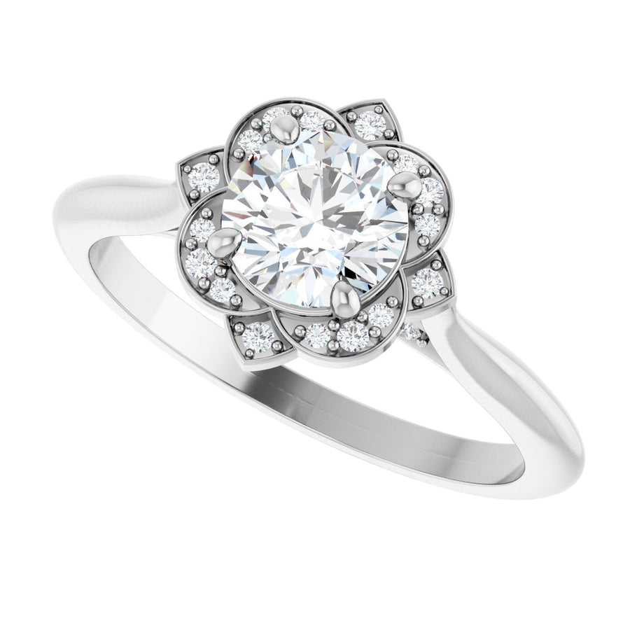 Round Halo-Style Vintage-Inspired Engagement Ring Semi-Mount - gallery - Series 123505