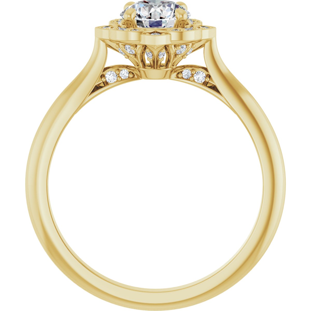 Round Halo-Style Vintage-Inspired Engagement Ring Semi-Mount - gallery - Series 123505