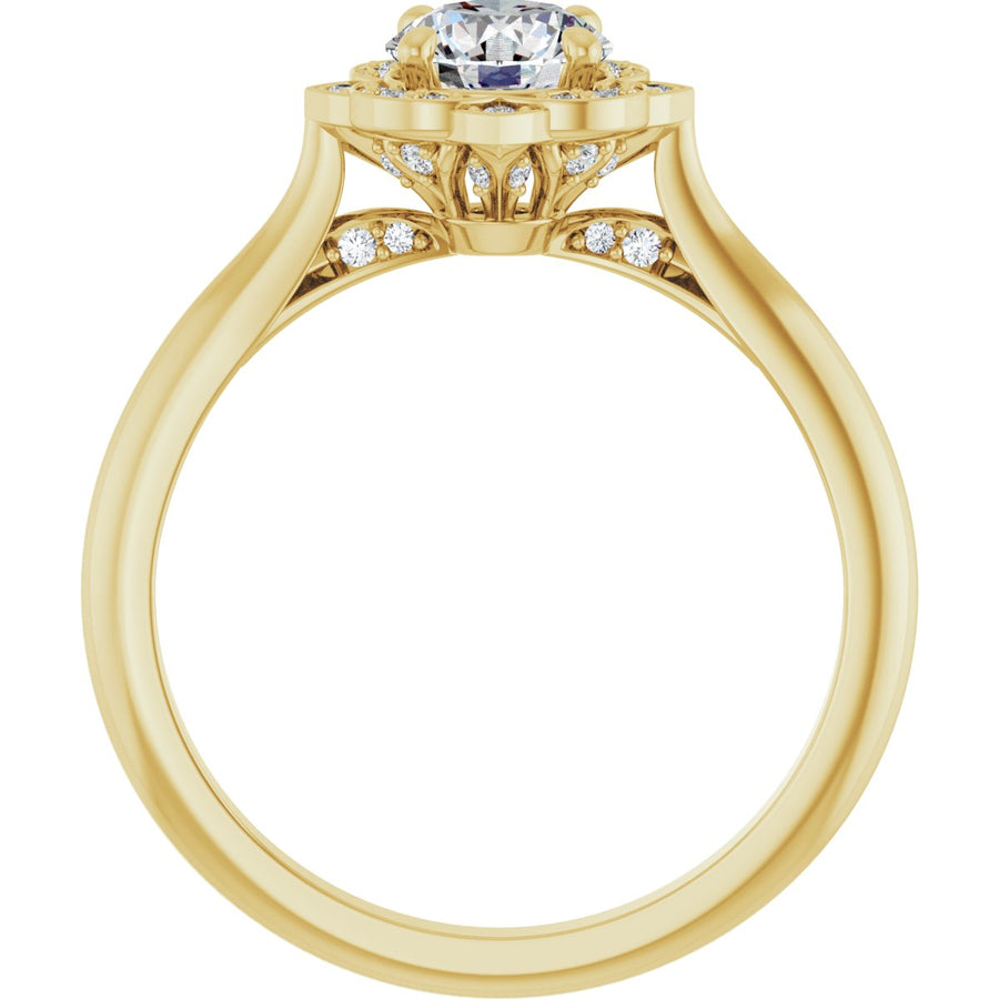 Round Halo-Style Vintage-Inspired Engagement Ring Semi-Mount - gallery - Series 123505