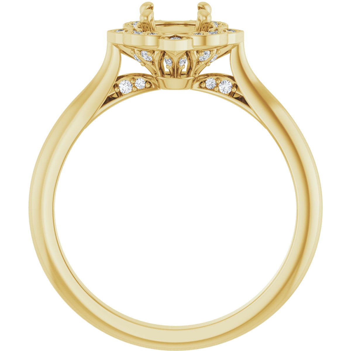 Round Halo-Style Vintage-Inspired Engagement Ring Semi-Mount - gallery - Series 123505