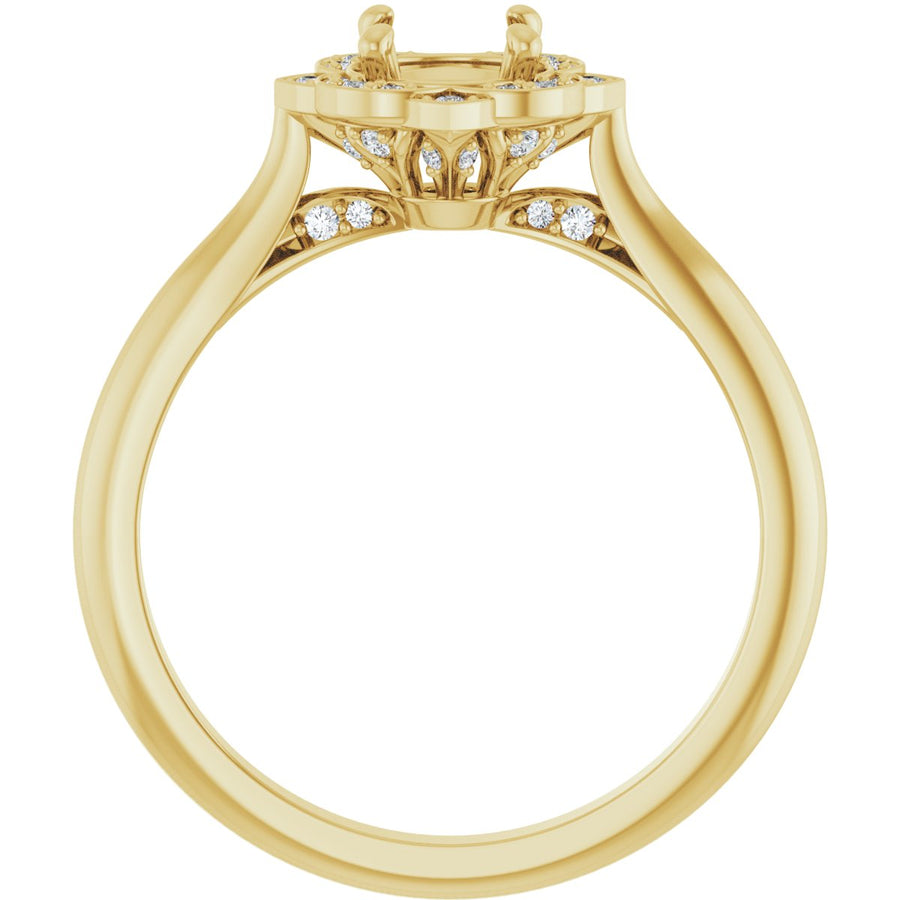 Round Halo-Style Vintage-Inspired Engagement Ring Semi-Mount - gallery - Series 123505