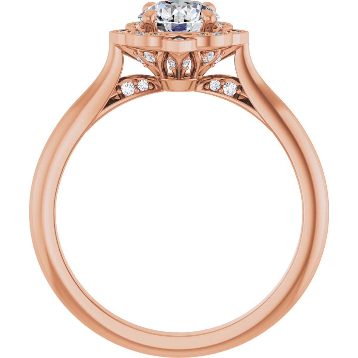 Round Halo-Style Vintage-Inspired Engagement Ring Semi-Mount - gallery - Series 123505