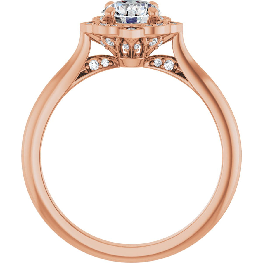 Round Halo-Style Vintage-Inspired Engagement Ring Semi-Mount - gallery - Series 123505