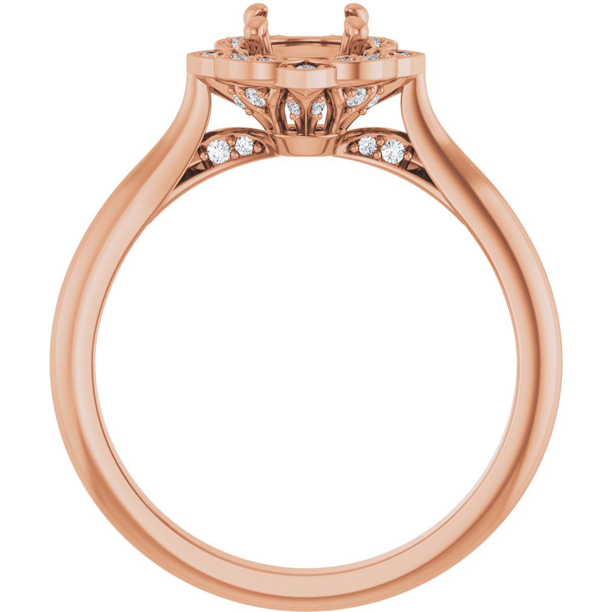 Round Halo-Style Vintage-Inspired Engagement Ring Semi-Mount - gallery - Series 123505