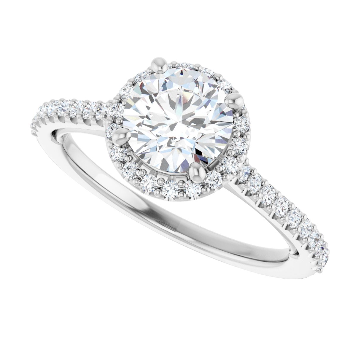Round Halo-Style Engagement Ring Semi-Mount - gallery - Series 123348