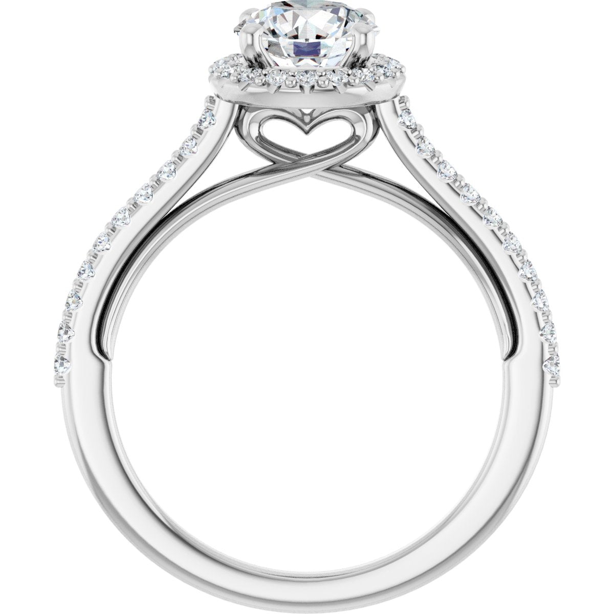 Round Halo-Style Engagement Ring Semi-Mount - gallery - Series 123348