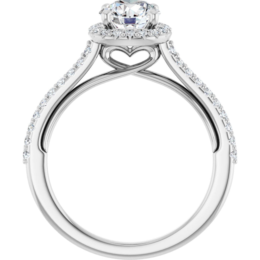 Round Halo-Style Engagement Ring Semi-Mount - gallery - Series 123348