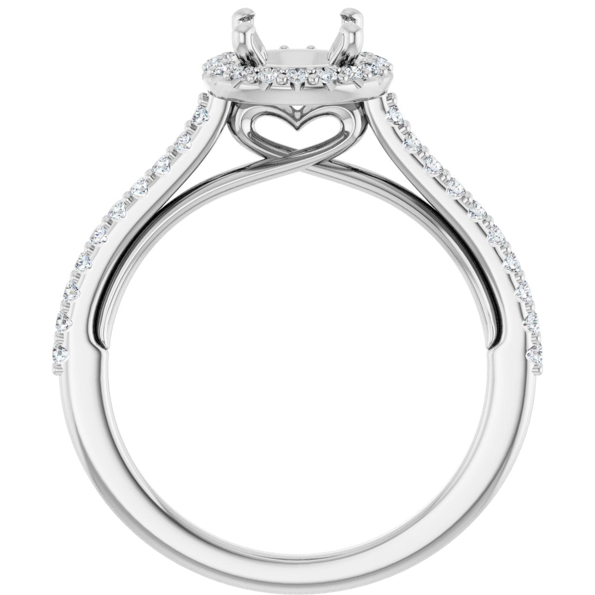 Round Halo-Style Engagement Ring Semi-Mount - gallery - Series 123348