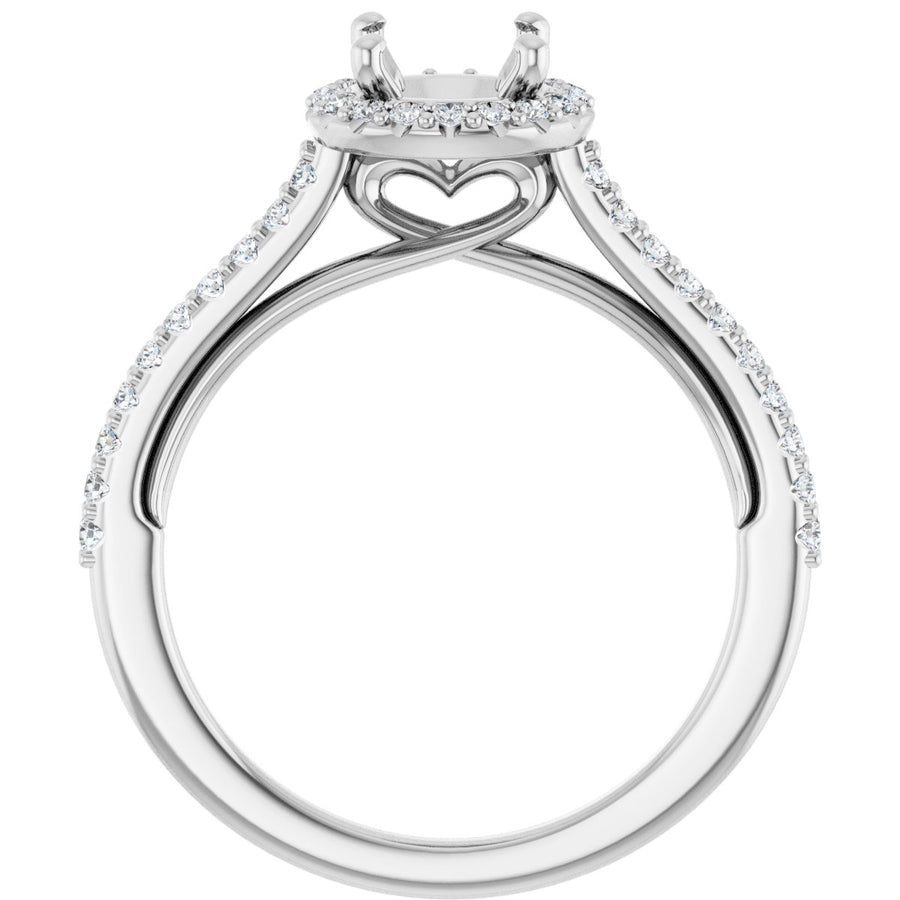 Round Halo-Style Engagement Ring Semi-Mount - gallery - Series 123348