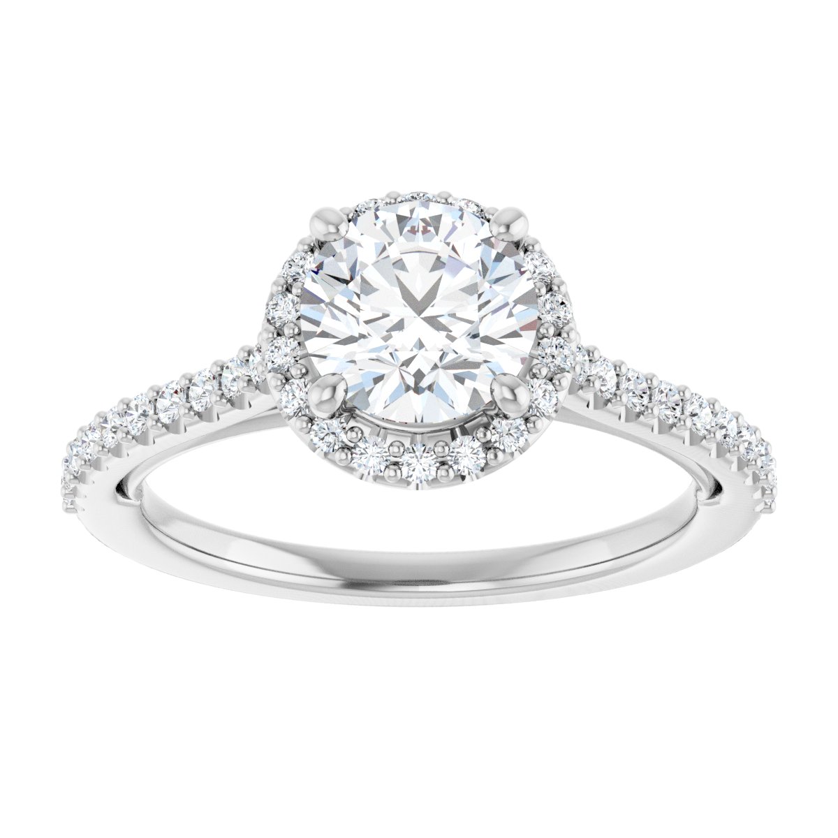 Round Halo-Style Engagement Ring Semi-Mount - gallery - Series 123348