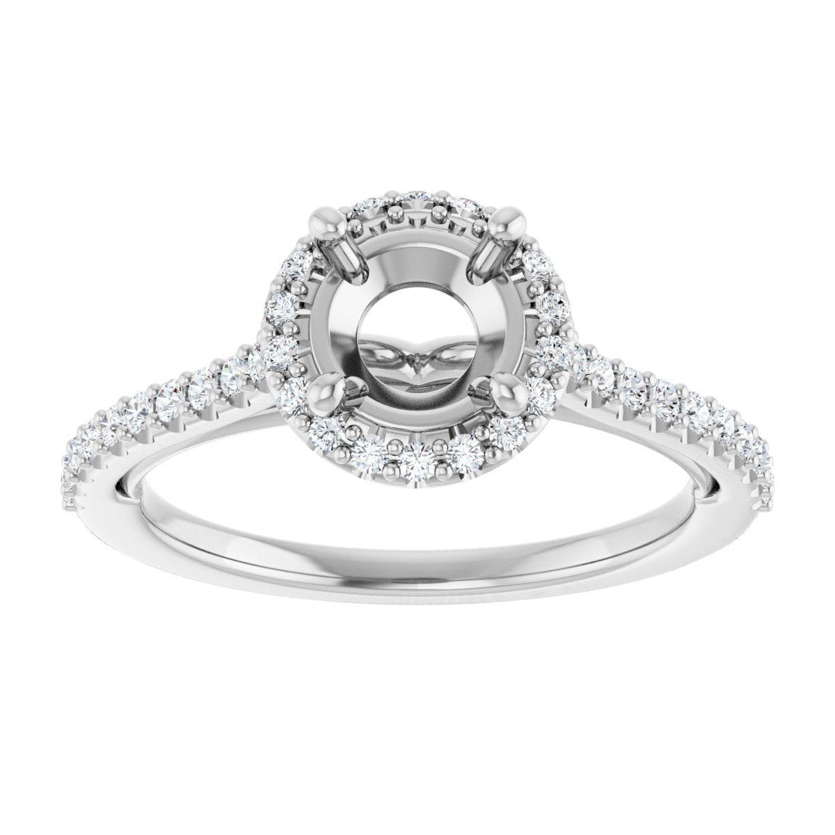 Round Halo-Style Engagement Ring Semi-Mount - gallery - Series 123348