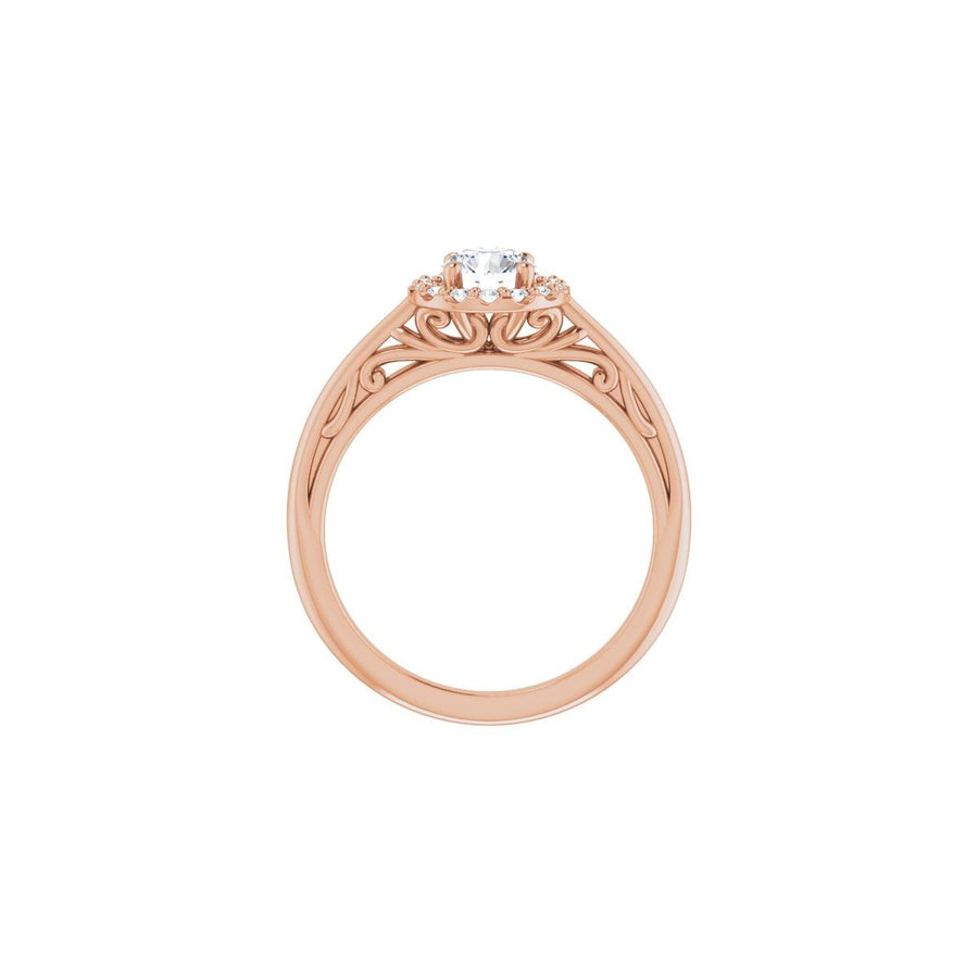 Round Halo-Style Sculptural Engagement Ring Semi-Mount - gallery - Series 123482