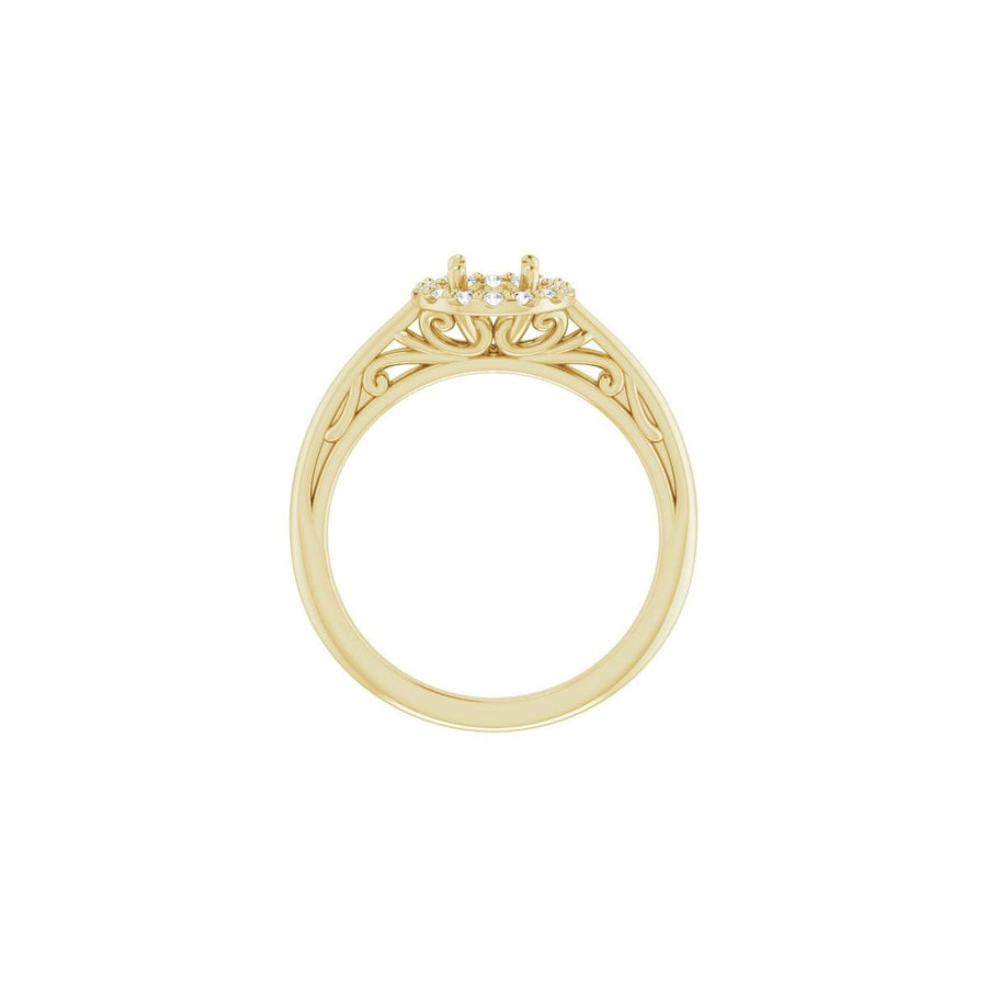 Round Halo-Style Sculptural Engagement Ring Semi-Mount - gallery - Series 123482